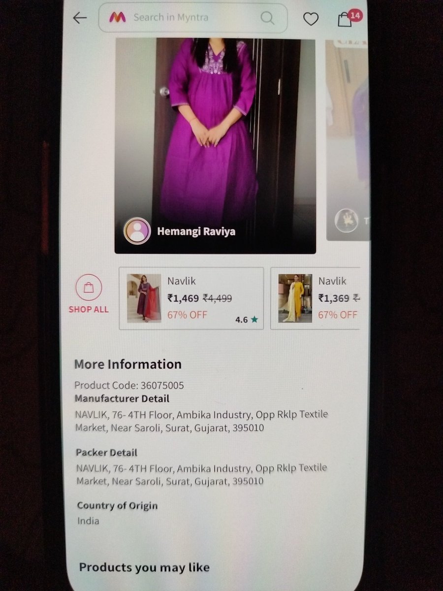 ushasjani's tweet photo. @MyntraSupport Your team is working for what? 
1st of all you sent me a wrong product and now your seller is claiming we have sent the right product then how I received the wrong product with my name tag  @MyntraSupport @myntra is more believing in them from their customers. #fraudseller https://t.co/dyhSjS3iFR