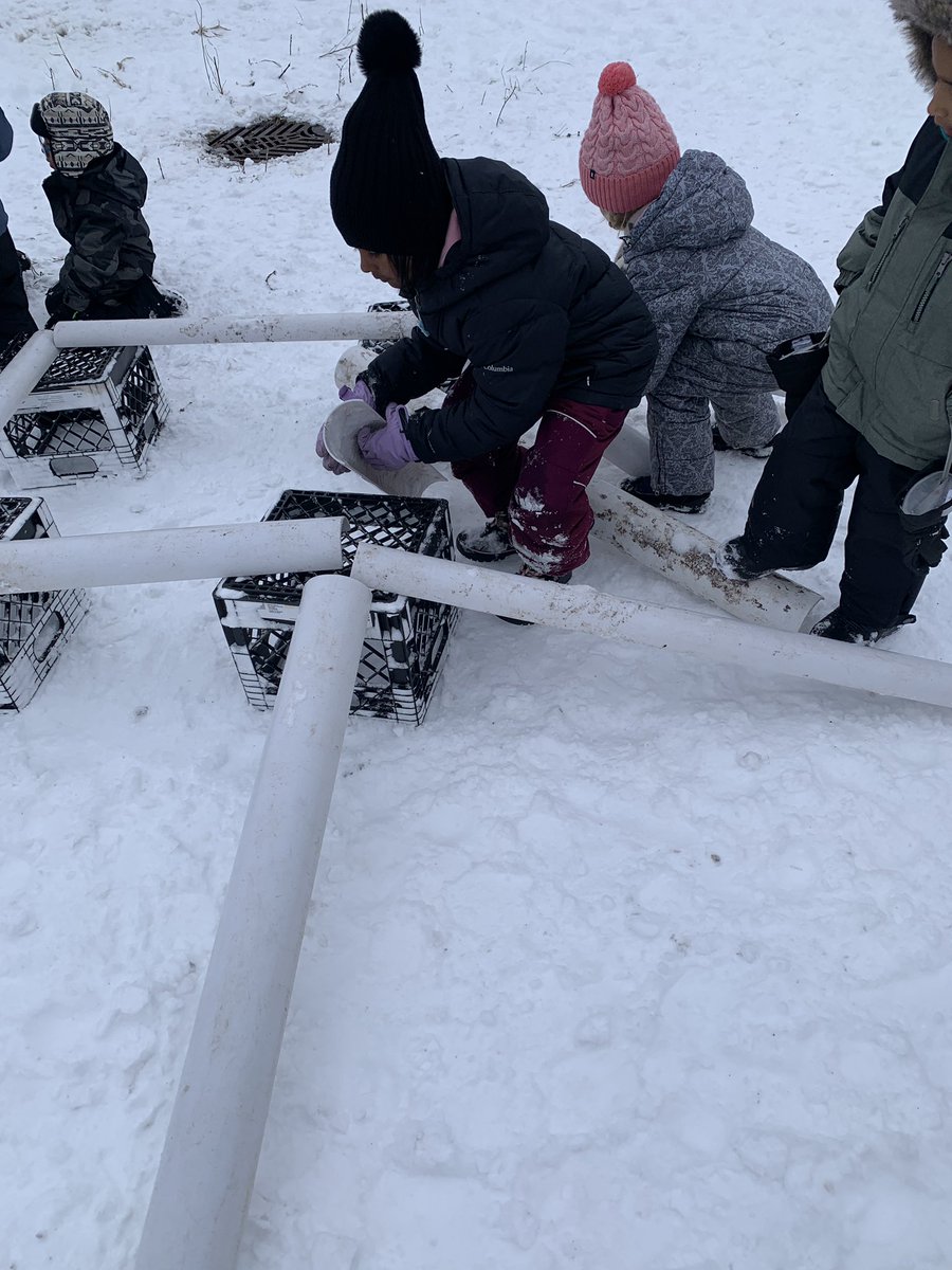 The milk crates and ramps took on a whole new purpose with the fresh snow today. The possibilities are endless when we use our creativity and collaboration. It was so much fun! <a href="/HannahBeachEDU/">Hannah Beach</a>