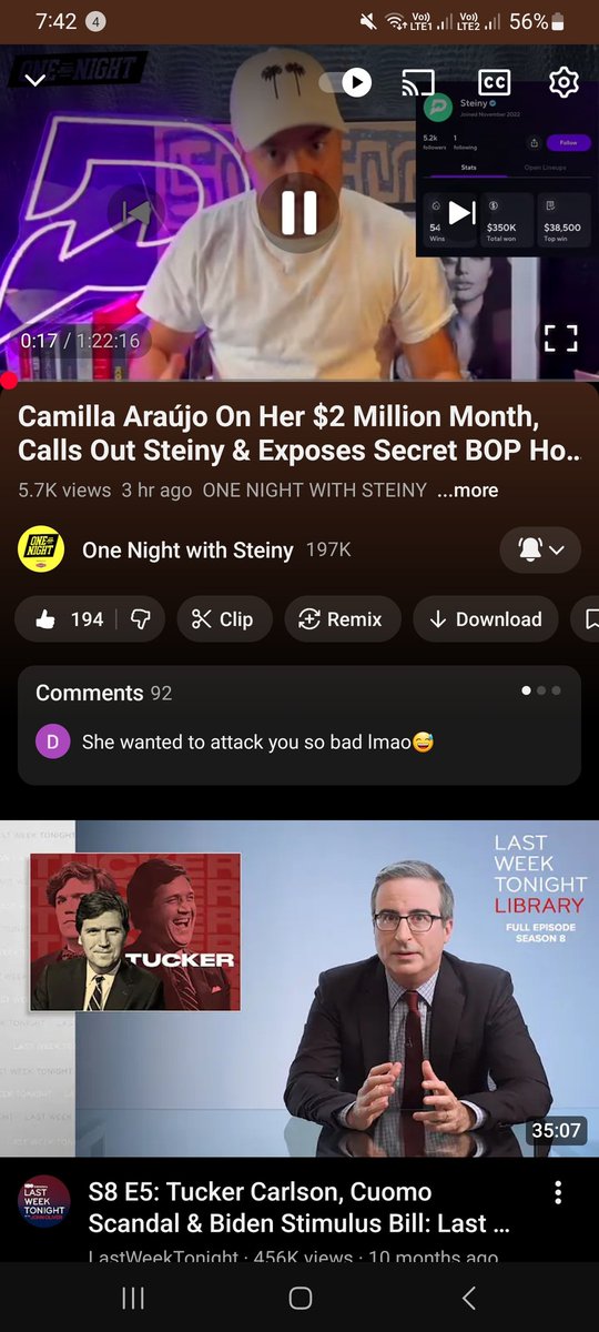 m1ssec1ty_'s tweet photo. @realsteiny Camilla Araujo?? I am sorry @realsteiny I wasn't familiar with your game!!

I stay true and watched it from start to finish and I SWEAR I NEVER SKIP ADS!! @onenightsteiny 

Sucks that I am on the other side of the world and couldn't watch the premiere 😔 https://t.co/aBfOyfRcTV