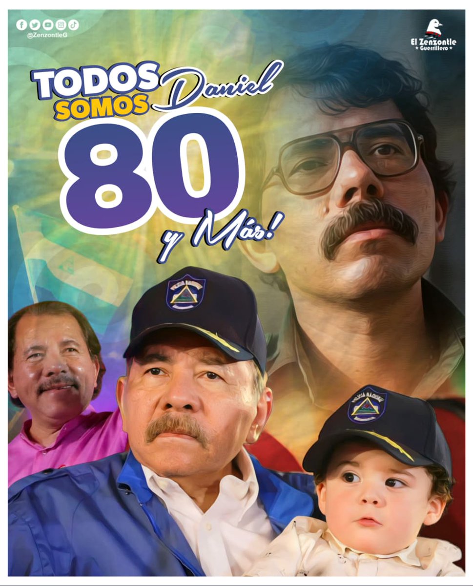 #Nicaragua 
Líder incansable e inclaudicable, con toda una vida al servicio del pueblo. 🇳🇮❤️🖤

Nos ha demostrado, con hechos,  que su entrega al pueblo nicaragüense es consecuencia de su gran amor a Dios, al prójimo y convicción revolucionaria. 
#TodosSomosDaniel80yMás!