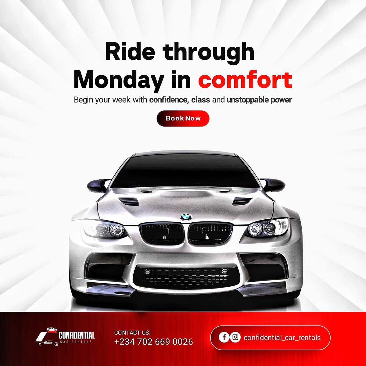 DESWEAM's tweet photo. Design that commands attention.
For *Confidential Car Rentals*, we combined bold visuals, clean layout, and sharp copy to reflect *power, class, and comfort*. Every detail was crafted to attract premium clients and drive action.

Want designs that elevate your brand? Let’s work. https://t.co/qer16Y3xRW