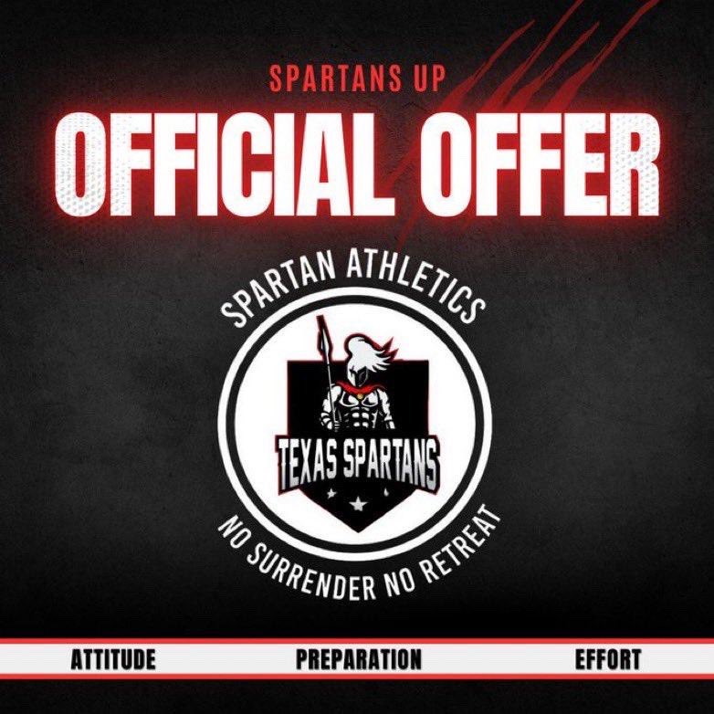 After a Great conversation with <a href="/DanielHollandJ1/">Coach Daniel Holland Jr</a> I am Blessed to receive an offer from <a href="/ccctxspartans/">Community Christian College TX Spartans Football</a> <a href="/BrettBeard92/">Brett Beard</a> <a href="/sprescott02/">Stephen Prescott</a> <a href="/denhamspringsFB/">Denham Springs FB</a>