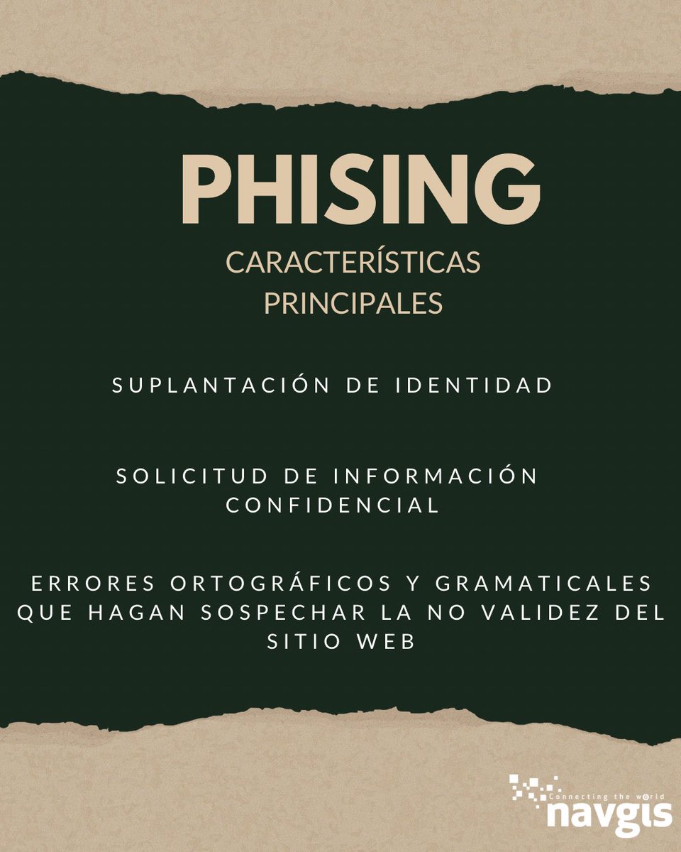 Iniciamos la semana hablando de Phishing 🤯

➡️ Descubre cuáles son las principales características y formas en que se llevan a cabo 

📧 ceo@navgis.com
🌐 navgis.com

#Tecnología #Technology #IoT #Enterprise #Comunicaciones #Comms #Ciberseguridad #Cyber