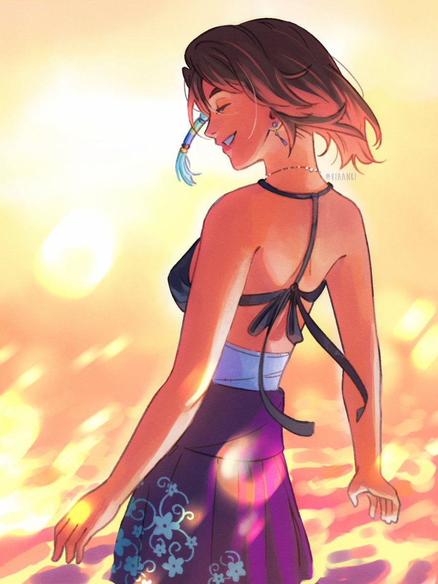 viaanki's tweet image. Revisited a Yuna doodle I did a few months back #FFX #FF10