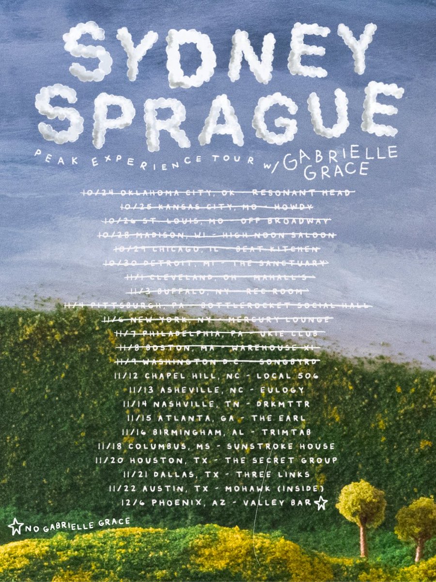 sydneysprague's tweet photo. peak experience tour is already over halfway done! heading south this week, hope to see you out there https://t.co/biwadRMl8K https://t.co/vyDv00XrLt