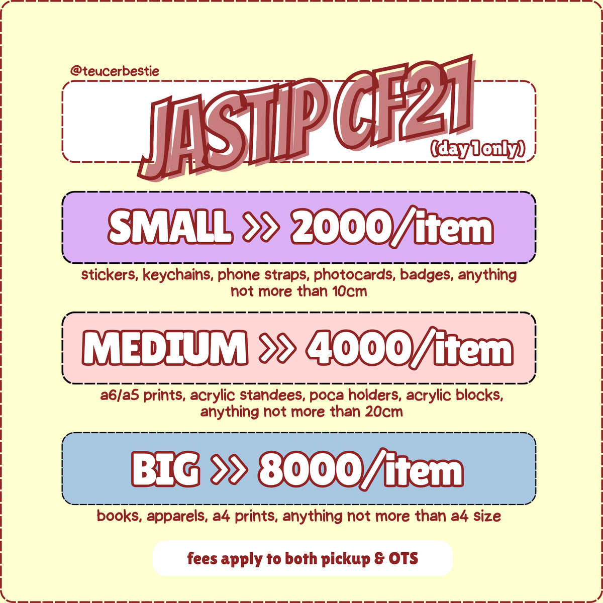 teucerbestie's tweet image. [[ OPEN JASTIP CF21 DAY 1 ]]

(rt &amp;amp; likes appreciated💛) 
guys aku open jastip cf super dadakan☝🏻🤓 bisa dibaca pic terlampir untuk fee dan t&amp;amp;c!

close di hari-h yakni sabtu 15 november jam 8 pagi sebelum comifuro dimulaii❣️