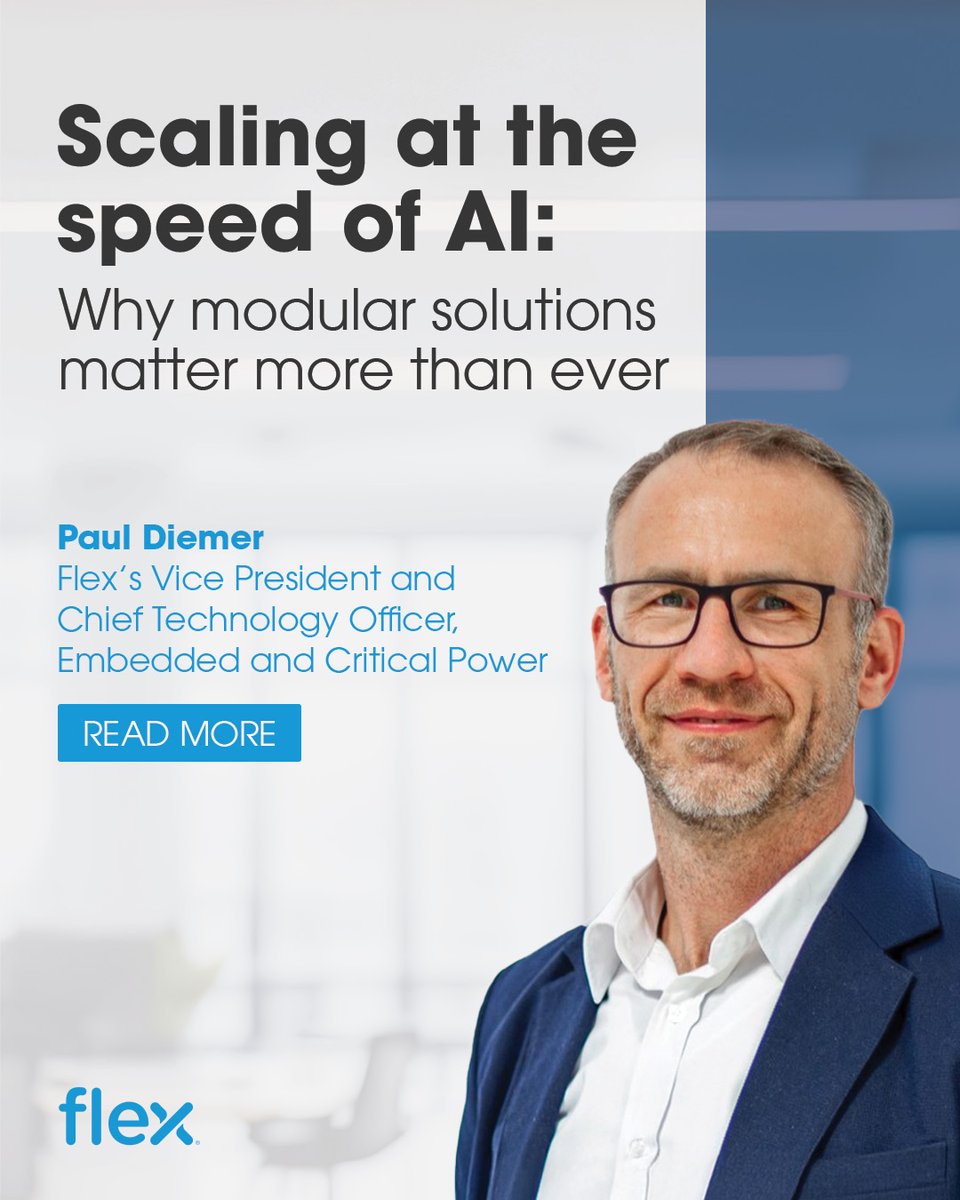 Flexintl's tweet image. Having an end-to-end data center partner is about more than convenience. 
In a new blog from Paul Diemer, learn how our AI infrastructure platform is more than the sum of its parts. 
🔗 brnw.ch/21wXn8B
#datacenter #AIDatacenter