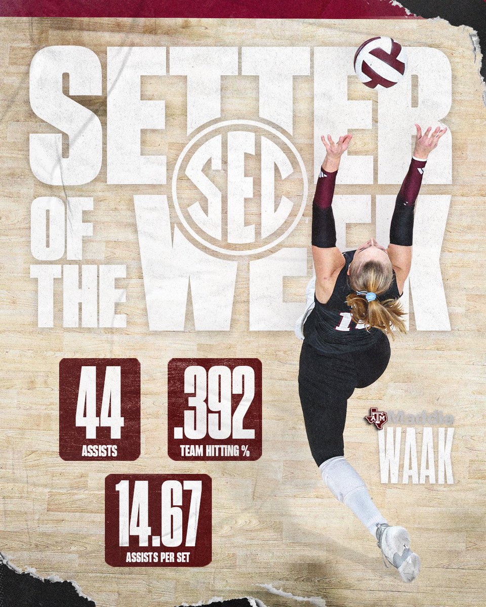 AggieVolleyball's tweet image. Maddie Waak is just different folks 👀

#GigEm // #AggieVB