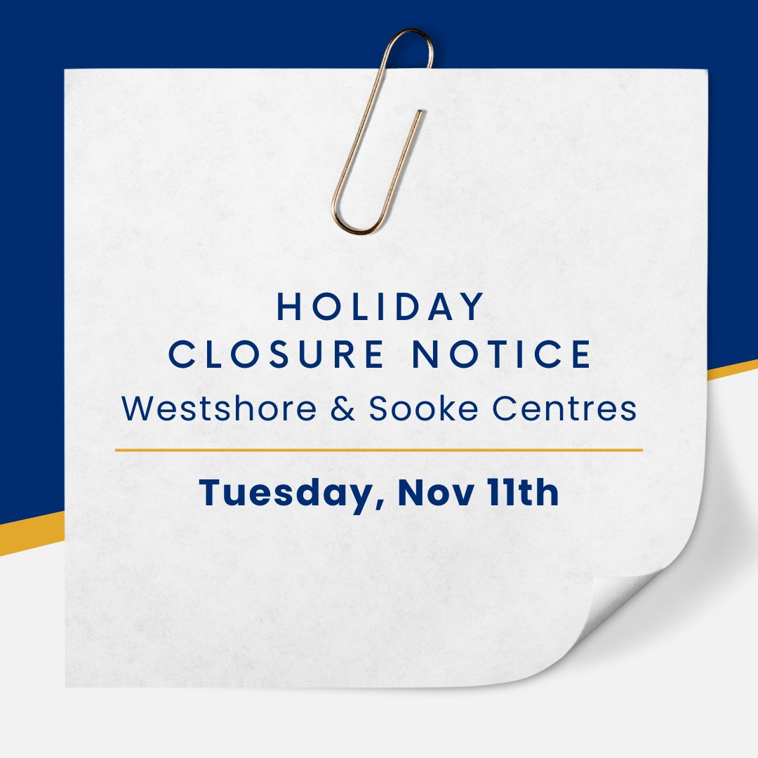 📌 Office Closure Notice – Remembrance Day
In honour of Remembrance Day, our WorkBC Centres in the Westshore and Sooke will be closed on Tuesday, November 11th. Regular services will resume on Wednesday, November 12th.