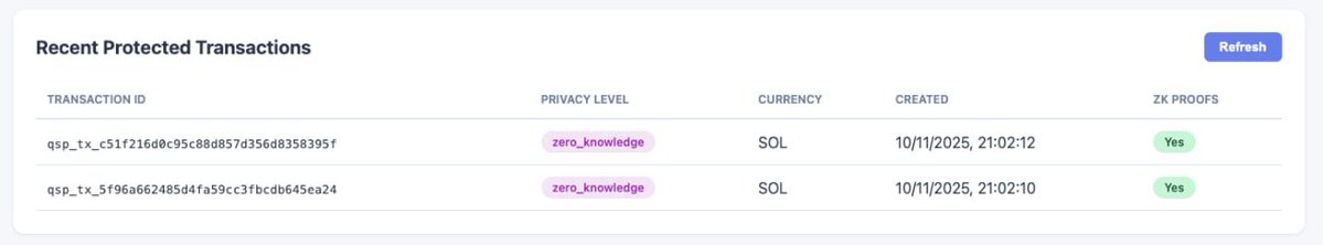 qwerydotxyz's tweet image. ZK + x402 private transactions, the future.