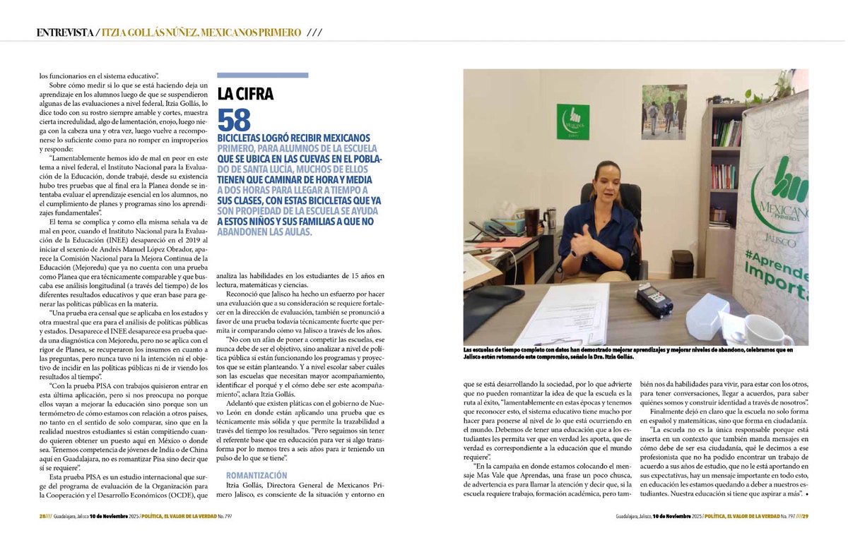 Hablamos sobre los desafíos de la educación en Jalisco, la campaña #MásValeQueAprendas y la importancia del compromiso compartido entre autoridades, docentes y familias. 

<a href="/ItziaGollas/">Itzia Gollás</a> en entrevista con <a href="/OpinionPoliti/">Multimedia Política</a> a quien agradecemos el espacio👇