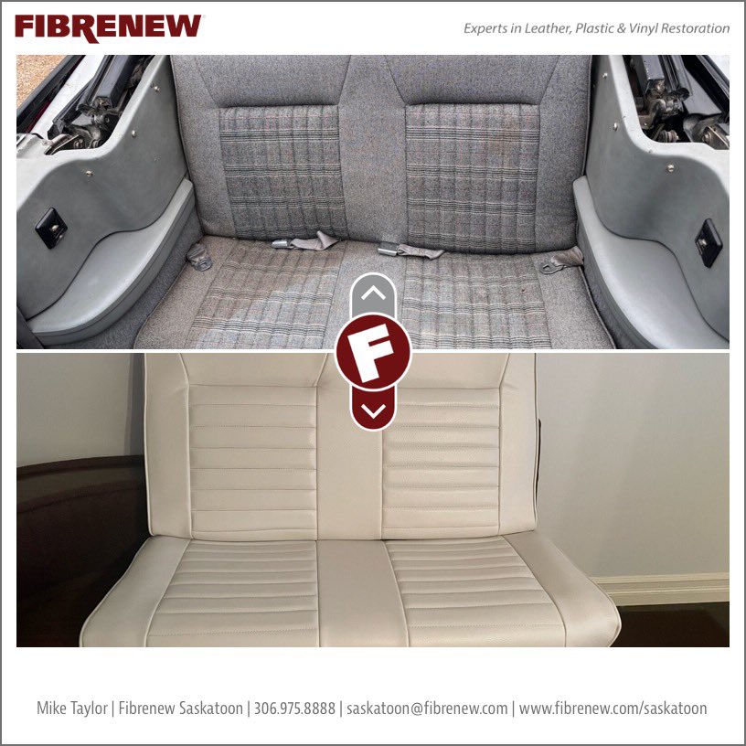 FibrenewSask's tweet photo. Fully reupholstered rear seat to a 1988 Mustang convertible! Had so much fun with this one! #fibrenew #upholstery #car #mustang #vinyl #beforeandafter #yxe #saskatoon #yxesmallbusiness #saskatoonsmallbusiness #tellyourfriends https://t.co/NerrQ2RiyZ