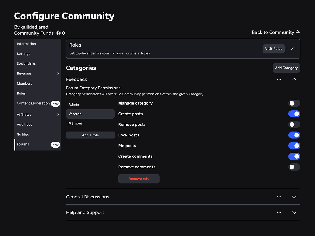 Bloxy_News's tweet image. Roblox is beginning to roll out new features for Communities, including a minimum account age requirement to join, additional category permissions for Forums, locking Forum post replies, and more.

Learn more: devforum.roblox.com/t/introducing-…
