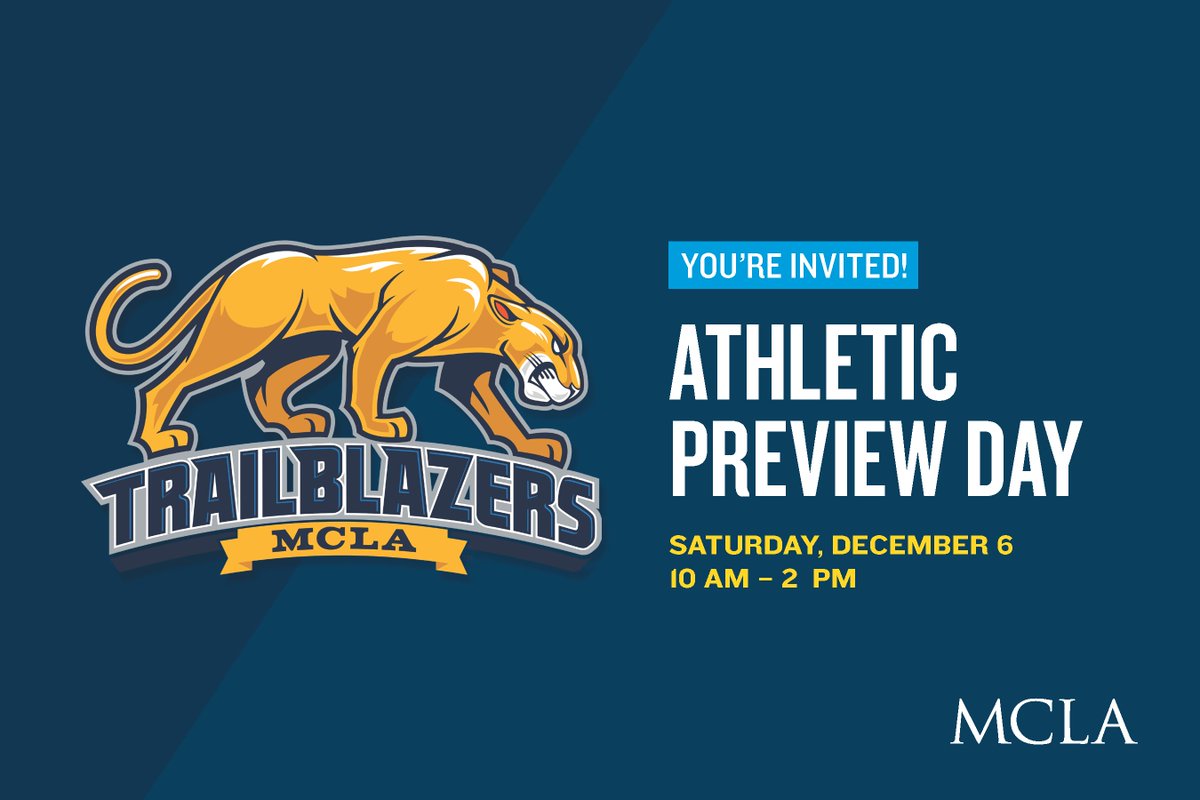 Meet with coaches and student-athletes, tour campus, learn about the admission &amp; financial aid process, academics &amp; what it’s like to be a D-III student-athlete at MCLA. Find out why MCLA was recently ranked by U.S. News &amp; World Report as a Top Ten Public Liberal Arts College.