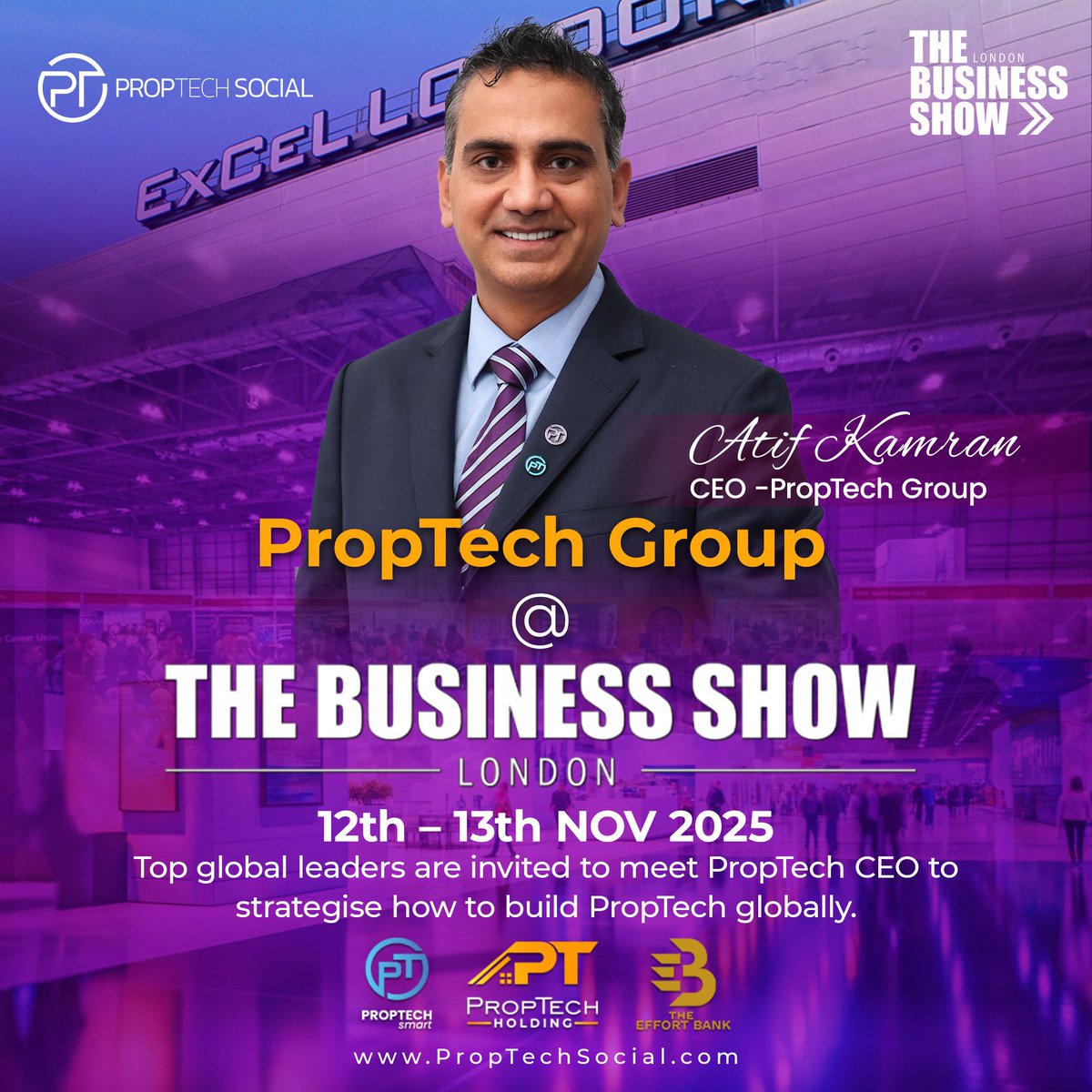 PropTechSmart's tweet image. 🌍 Exciting news!
Atif Kamran, CEO of PropTech Group, will be at The Business Show London on 12–13 Nov 2025.

Meet global leaders shaping the future of PropTech! 💡
🔗 PropTechSocial.com

#PropTech #TheBusinessShowLondon #Innovation #Leadership #GlobalImpact #PropTechSocial