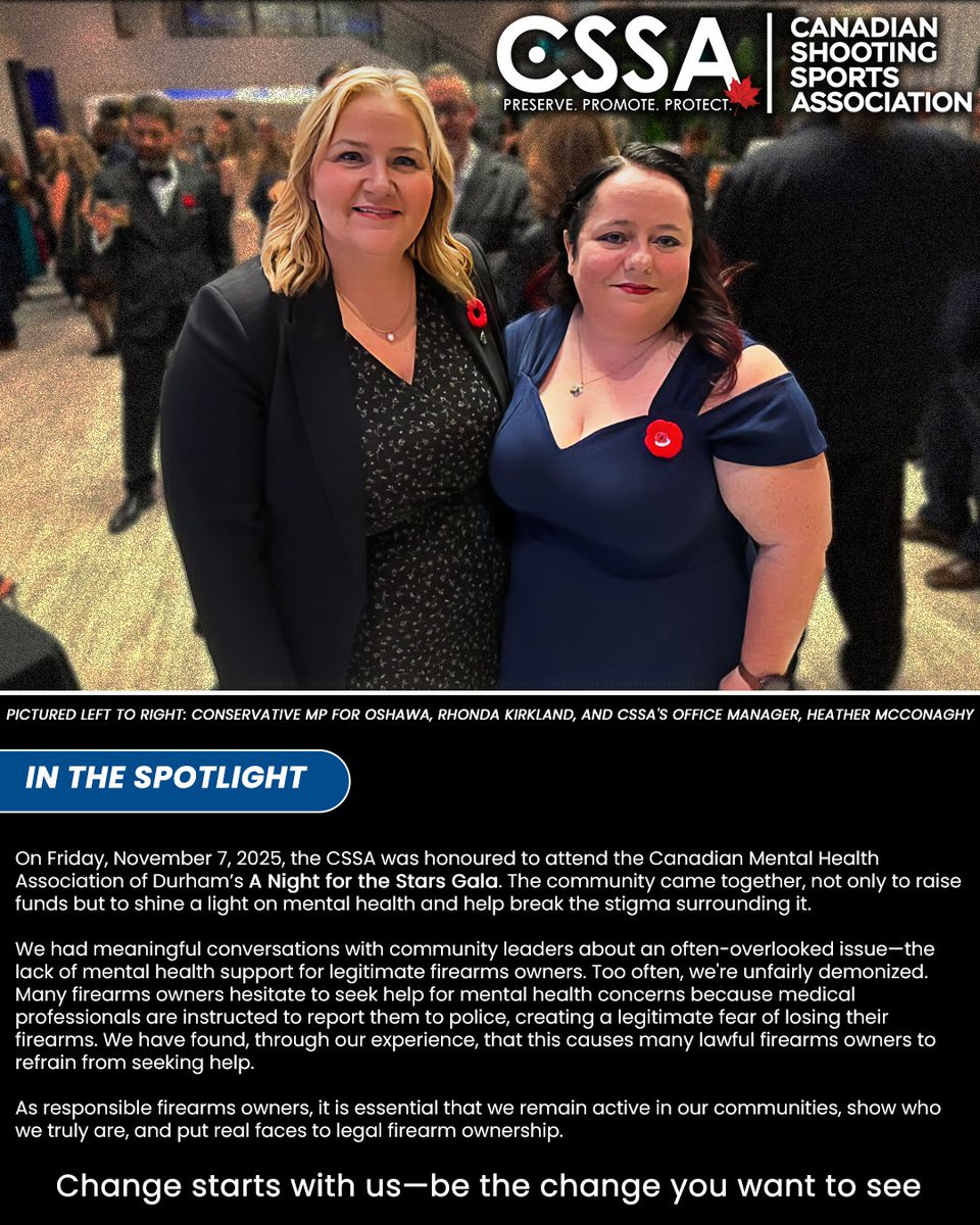 CSSA_CILA's tweet image. Honoured to have our Office Manager, Heather McConaghy, attend the “A Night For The Stars Gala” hosted by the Canadian Mental Health Association of Durham on behalf of the CSSA. It was an important night of fundraising, community, and honest conversations around mental health.…