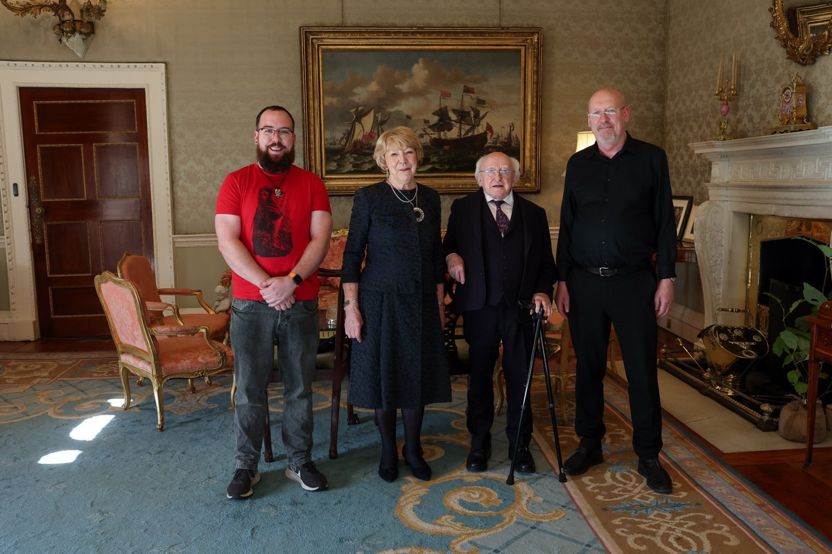 Adam_TMFTML's tweet image. Delighted to have had the chance to meet President Michael D. Higgins &amp;amp; his wife Sabina while handling AV duties for the final Afternoon Tea at Áras an Uachtaráin last month. Wishing him a long &amp;amp; happy retirement after proudly serving the people of Ireland for the last 14 years!