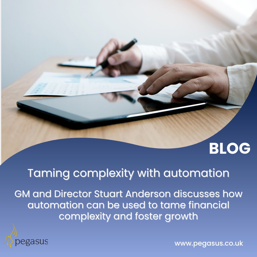 General Manager and Director here at Pegasus, Stuart Anderson, discusses how automation can be used to tame financial complexity and facilitate growth. Head over to our blog to read what he has to say tinyurl.com/y2y8yxfb #automation #blog #business #businessblog