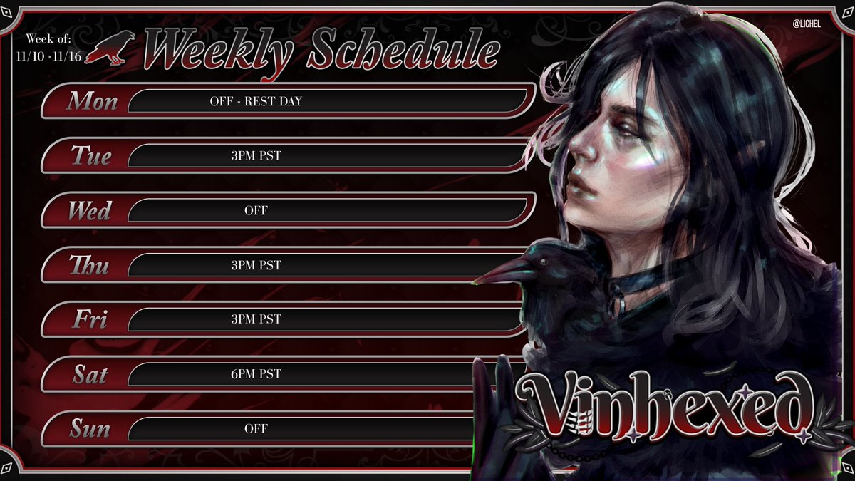 Its a new week, new schedule!