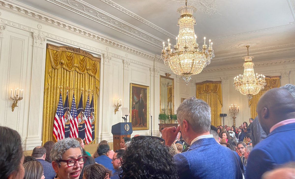 There’s no ballroom, but East Room. And golden curtains. Same curtains that hung there during the Biden admin. 

See, same curtain. 

I took this pic last year, when Biden announced the immigration reform that Trump vetoed.