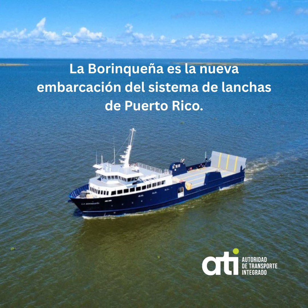 ATIDTOP's tweet image. ¡Bienvenida a Puerto Rico, La Borinqueña!

Esta nueva embarcación marca un paso histórico para conectar a Vieques, Culebra y con la isla grande de forma más eficiente. 393 pasajeros, 387 asientos, espacio para sillas de ruedas, y cubierta para carga de 3000 pies.