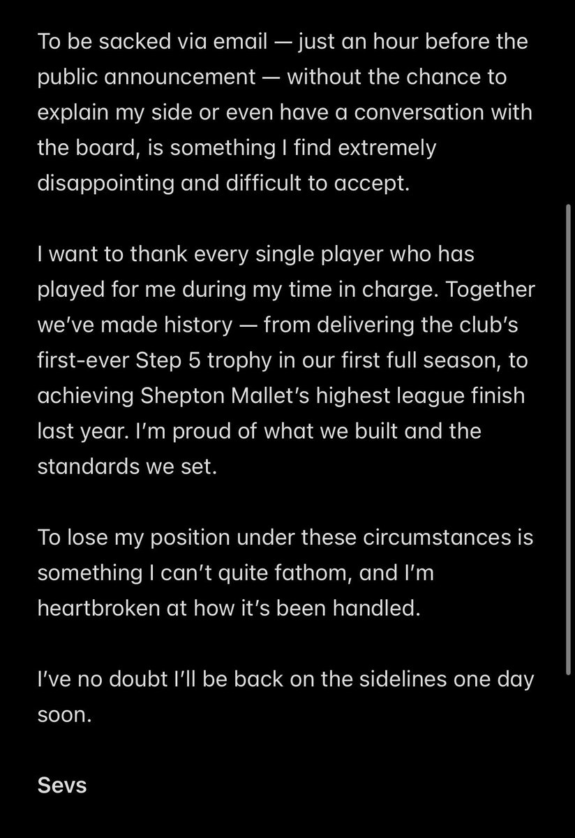 ASevs6's tweet image. Statement about my removal from Shepton Mallet.