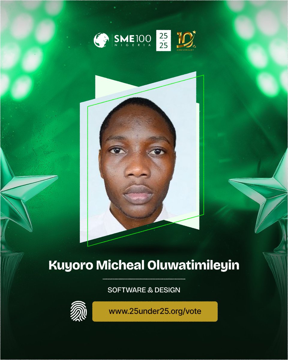 25under25Org's tweet photo. Behind every smart solution and sleek design is a creative innovator. Our Software &amp; Design nominees are building apps, platforms, and digital experiences that are shaping the future of technology in Nigeria. 🚀✨ https://t.co/nd4yFpm0gl