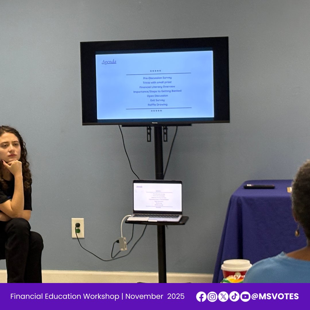 Thank you to everyone who joined us at the Financial Education Workshop at Briarwood Arts Center! 💜
Together, we learned about budgeting, getting banked, and how to avoid predatory loans.

Workshops like these help us build stronger, more informed communities. 💪🏾
#MSVotes #Up2Us
