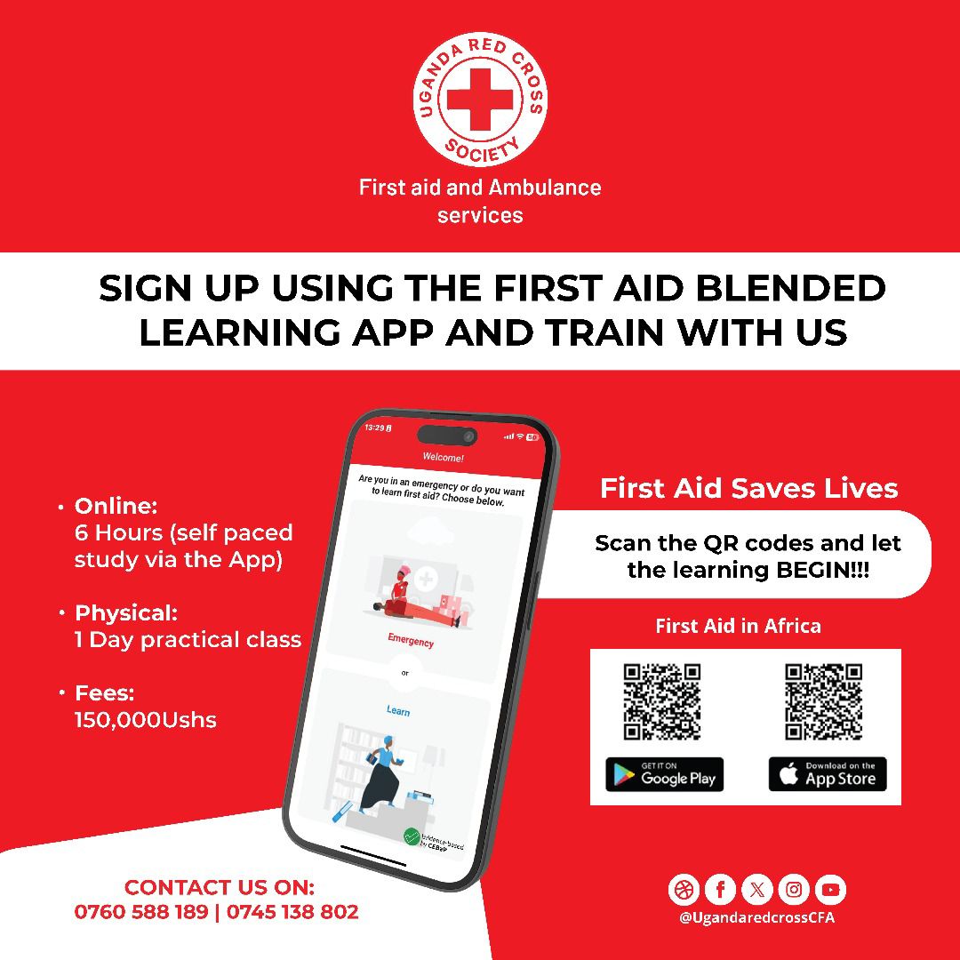 Learn First Aid at your convenience 
📌Download the First Aid Blended Learning App using the links below.
It is called ‘first Aid in Africa’ App.

👉The "First Aid in Africa" App on Google Play and App Store:

👉Google Play:
play.google.com/store/apps/det…

👉App Store: