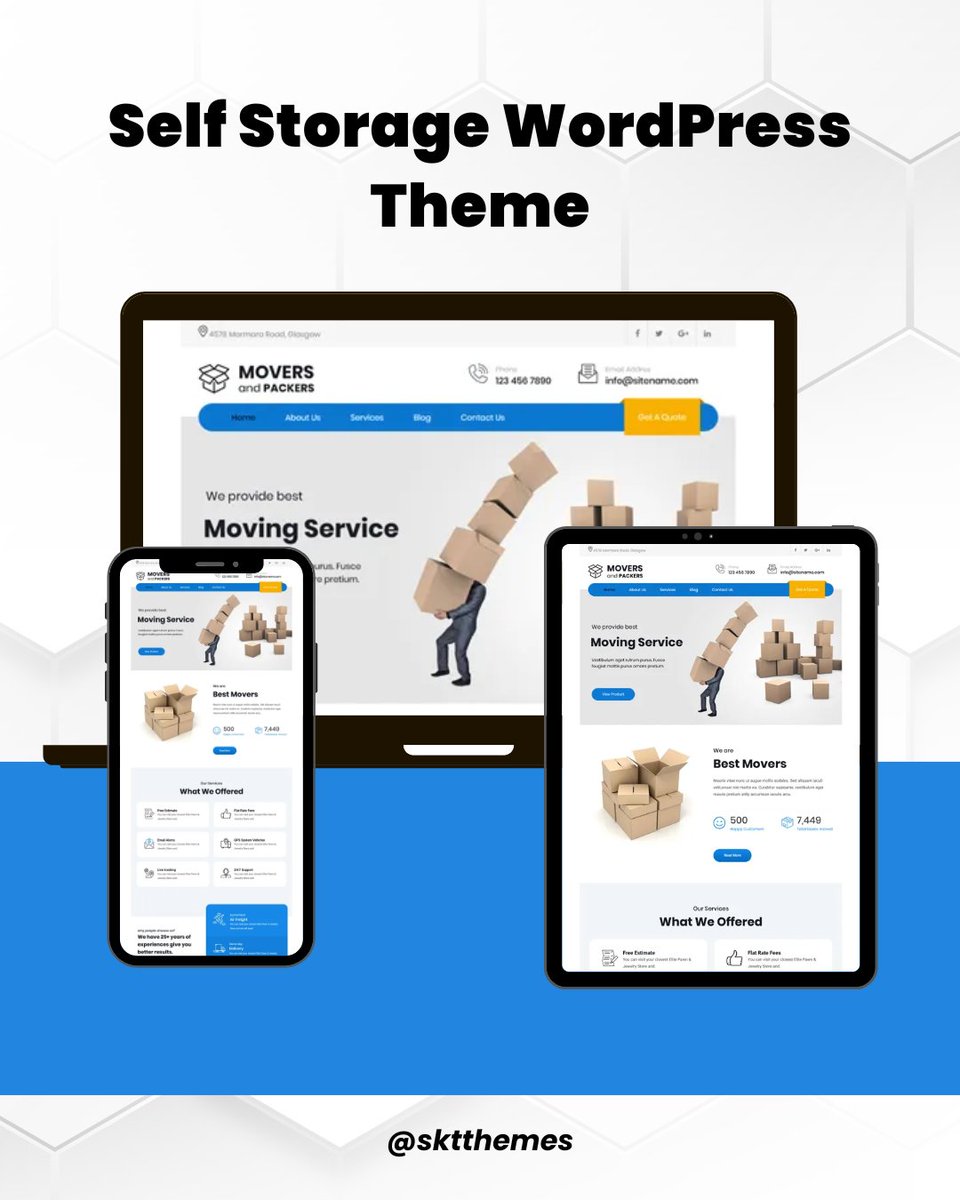 sktthemes's tweet image. SKT Stuff – Self Storage WordPress Theme
Promote your self-storage or warehouse service with SKT Stuff. Easy to edit and mobile-friendly.
sktthemes.org/shop/self-stor…

#StorageBusiness #WordPressTheme #Logistics #Warehouse #SmallBusiness #WebDesign