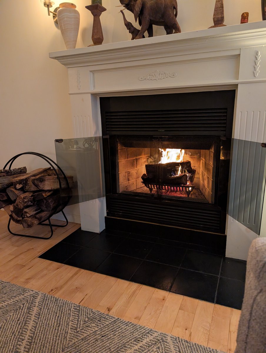 There's snow on the ground it's time to have a fire.