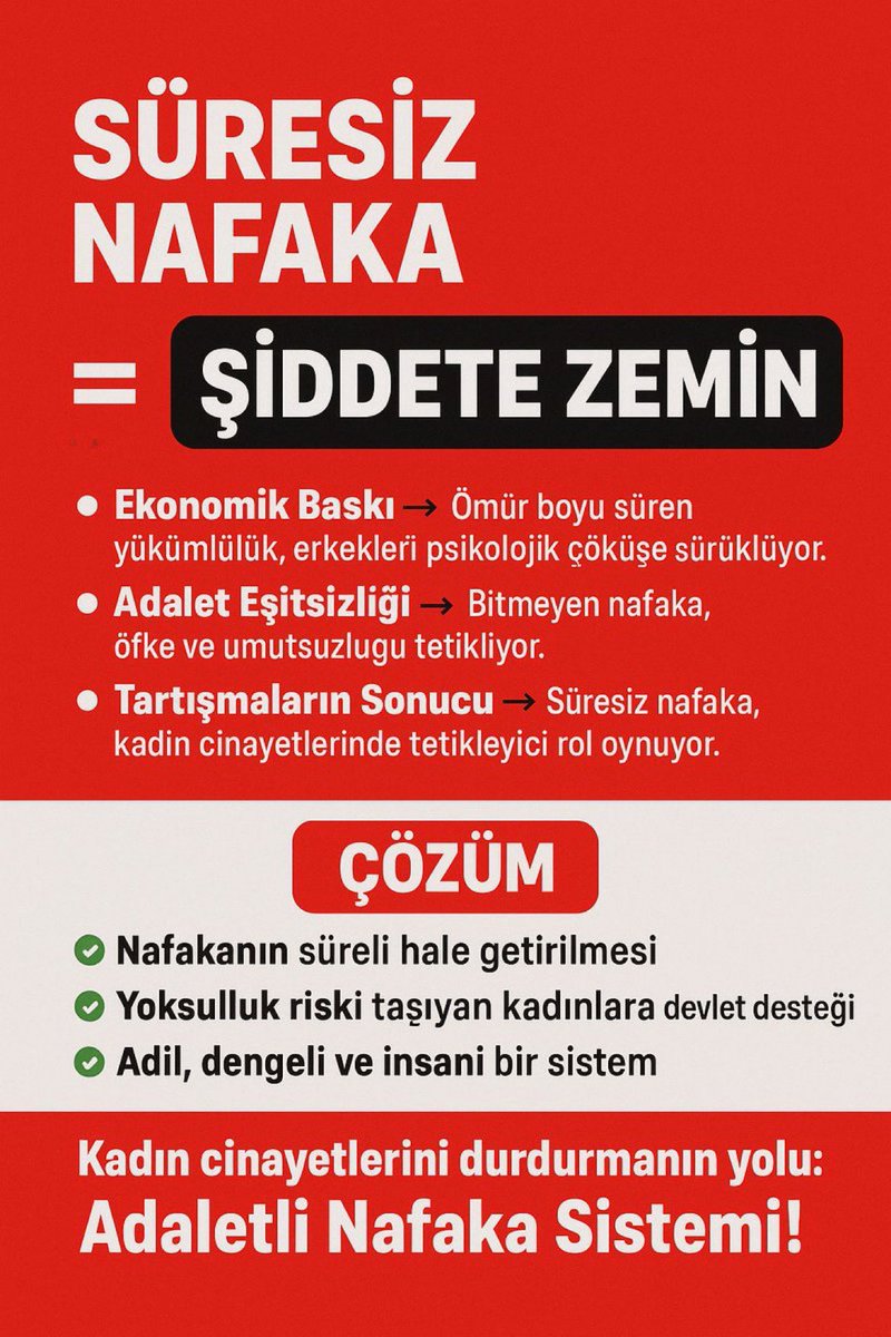 xyz1942671's tweet photo. Bir imza ile evlilik bitiyor ama nafaka ömür boyu sürüyor!
Adalet mi bu?
#SüresizNafaka toplumun temeline dinamit koyuyor!
🔥 #SüresizNafaka, sadece erkekleri değil, yeni eşleri de cezalandırıyor!
Bu sistem artık değişmeli! #TMK175 #Adalet #Eşitlik #Aile
@RTErdogan @yilmaztunc https://t.co/BHlYHCxDEr