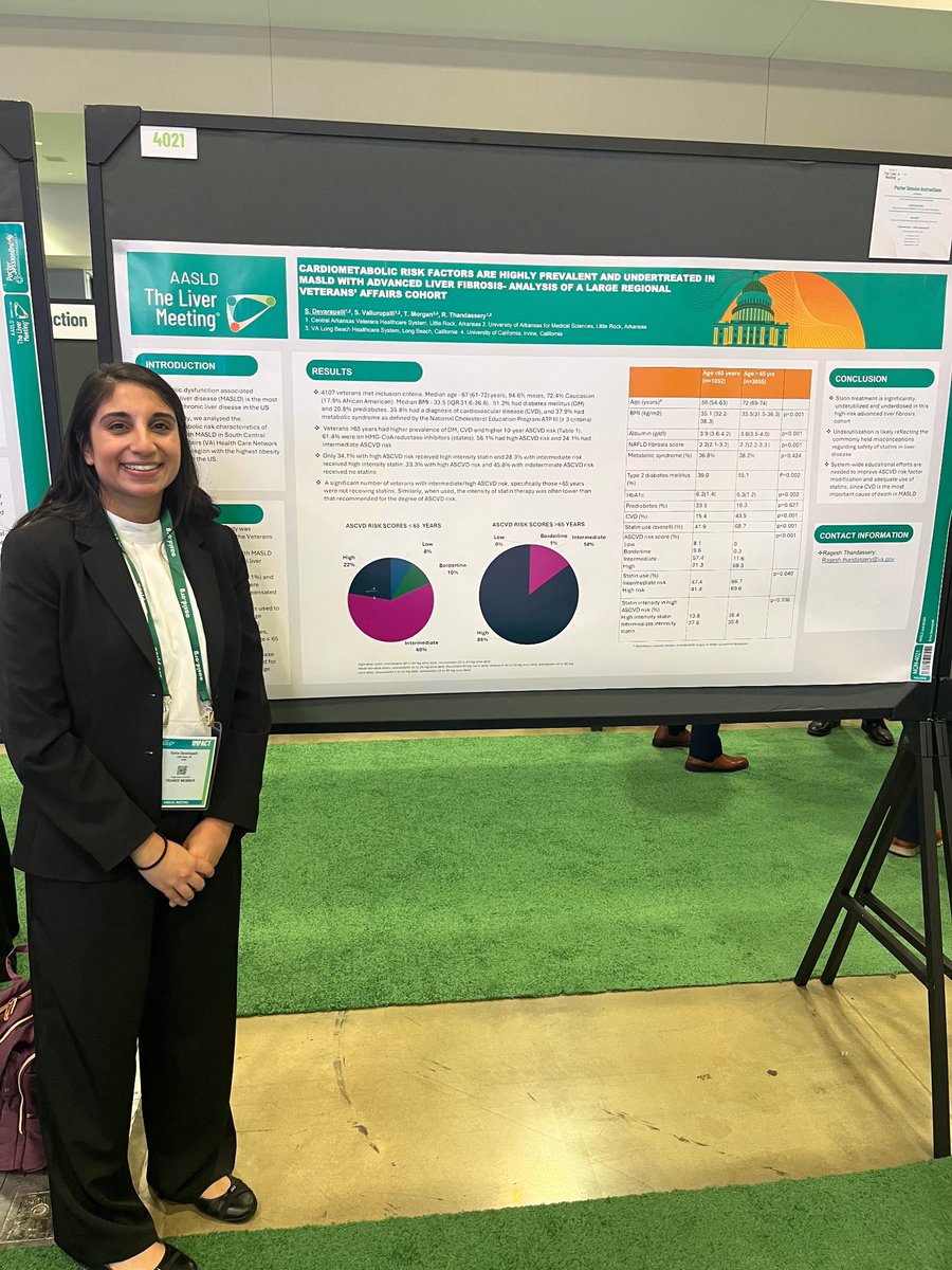 Congratulations to our resident Suria Devarapalli on presenting “Cardiometabolic Risk Factors in MASLD: A Multicenter VA Study.”

Proudly mentored by Dr. Ragesh Thandassery.

The future of hepatology looks bright! 🌟

<a href="/rageshbt/">RT</a>  <a href="/MaugarMD/">Mauricio Garcia Saenz MD</a>