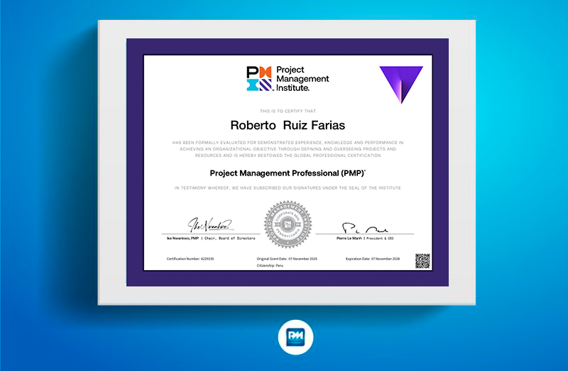 ¡Felicitamos a nuestro alumno Roberto Ruiz Farías por haberse certificado como Project Management Professional (PMP®)! 
Su logro es el resultado de compromiso, disciplina y la preparación que recibió en nuestro curso

🔗 bit.ly/3MpdyTd
