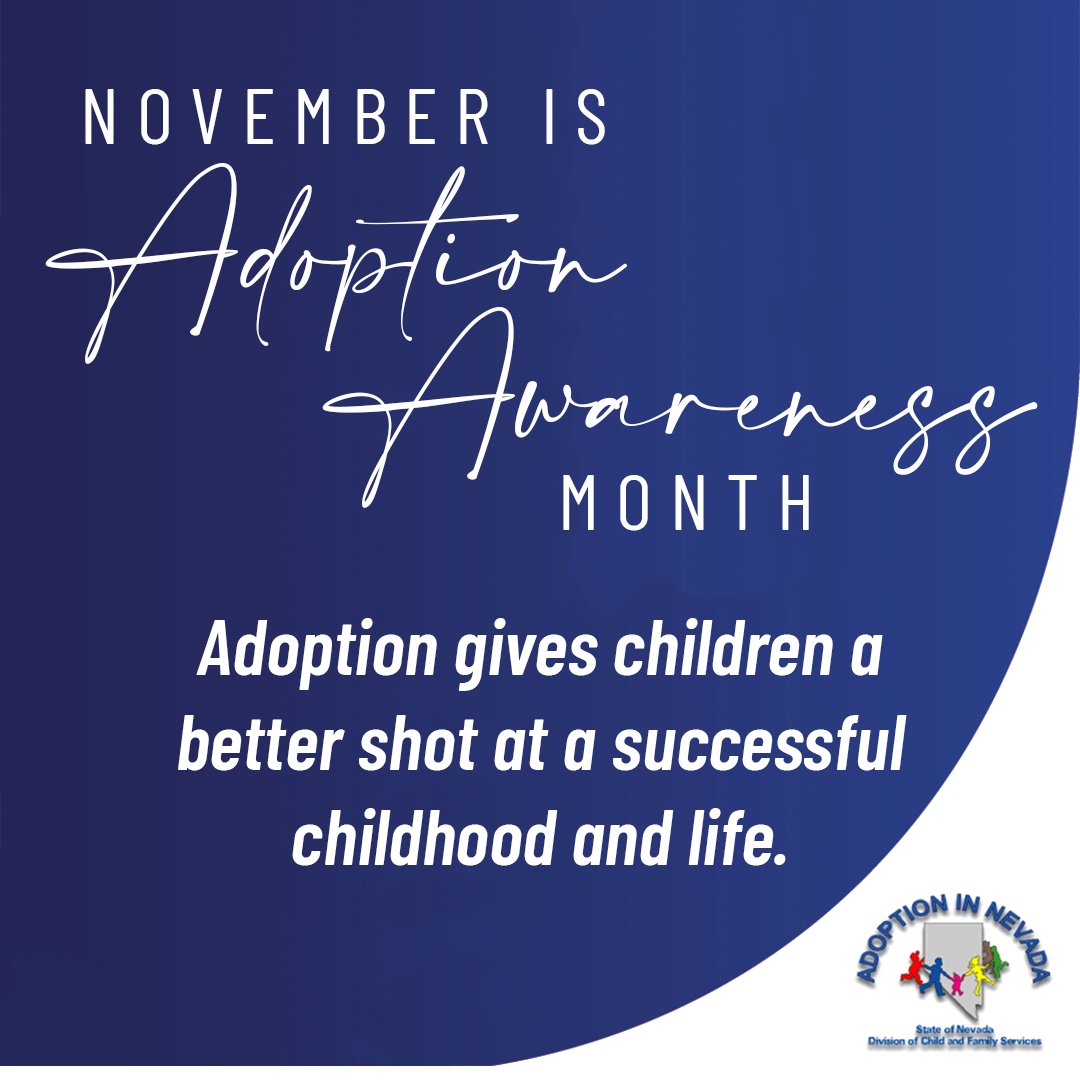 DhhsNevada's tweet photo. Nov. is #NationalAdoptionAwarenessMonth! This year's theme is "Honoring Youth: Strengthening Pathways for Lasting Bonds". To learn more, email adoptionrecruiter@dcfs.nv.gov or visit https://t.co/qVyKnoGZdB
#fosterparenting #fostercare #foreverfamily #fosterteen #nevadaadoption https://t.co/7RsOMNqJDI