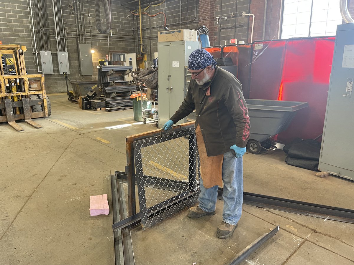 Our maintenance workers do much more than plow snow and fix roads. Scott Walker in our Voorheesville shop is building a "Beaver Blocker" from materials he found around the garage to discourage a stubborn little dam builder that thinks a culvert is a good place to build its lodge.