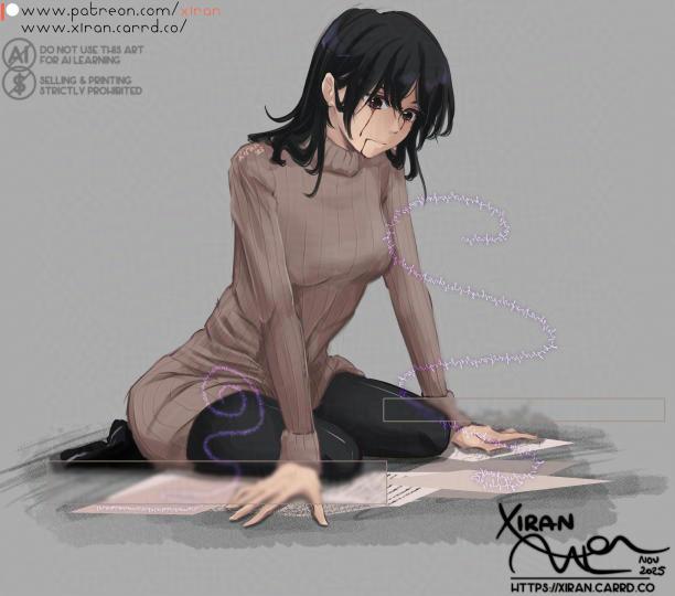 Colored sketch for Sigil, of their OC, Coraline.
Made in exchange for them reading/providing some feedback for my story.

Full res &amp; 60s timelapse available on P★treon; free 120DPI version on Nov 12, 2025.

#digitalart #art #sketch #drawing