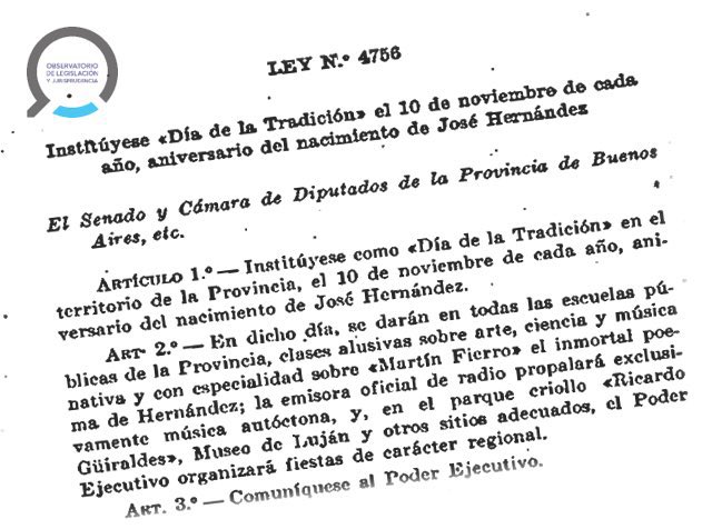 LegisJur's tweet photo. #DíaDeLaTradición 

La Ley 21.154 consagra la festividad para todo el territorio nacional, pero cual fue el nacimiento de la conmemoración, dónde y más datos en este #LeyesBajoLaLupa 

La Ley 4.756 bajo la lupa 🔎https://t.co/NVkq0SpdP2 https://t.co/EUHJe8Zgse