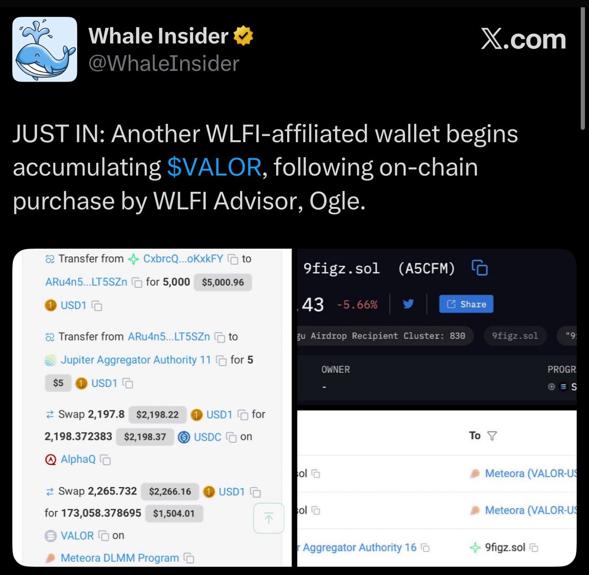 Trump has reignited crime szn

WLFI is actively bidding USD1 pairs

You don’t have to guess where liquidity goes next

WLFI has hinted it many times 🦅 

$VALOR will lead