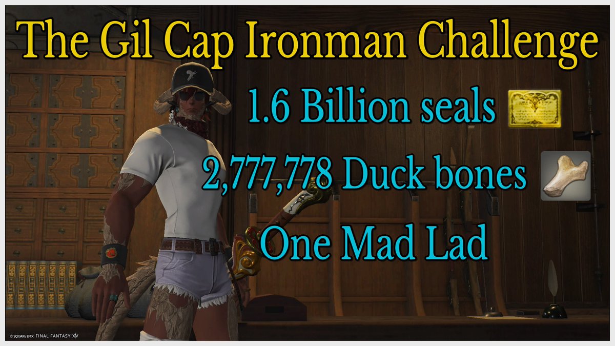 zanelionhartxiv's tweet image. It begins today. The ironman challenge has officially begun. #ironmanchallenge #gilcap #grandcompanyseals #ffxiv #duckbones #TheMadDragon