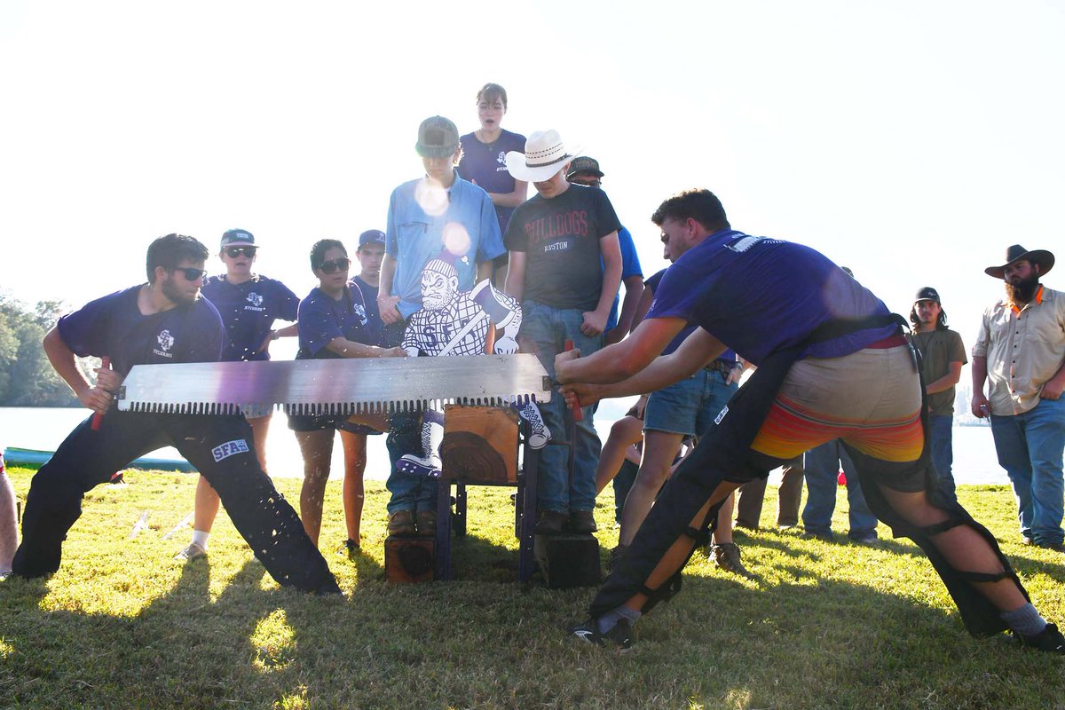 SFASU's tweet image. #SFASylvans = a cut above the rest! 🪓💪💥 
Our Lumberjacks came out on top at the 5th Annual Lake Striker Axe Days, taking first place overall after three days of competition in both technical and timbersports events. Way to chop down the competition, Jacks! 🏆🌲🥇

#AxeEm…