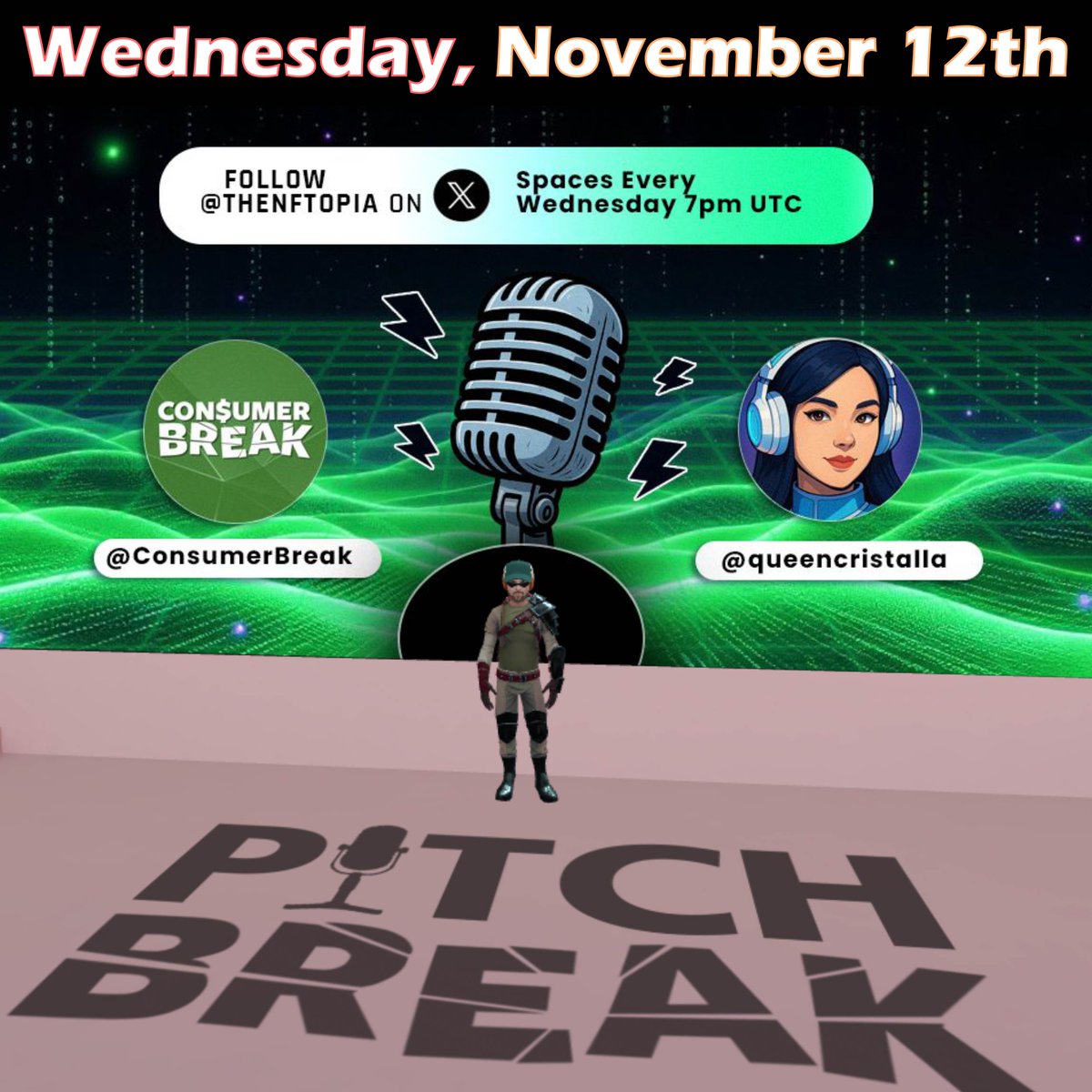 ConsumerBreak's tweet image. 🎙️Join us at 2pET (7pUTC) Wednesday November 5 for PitchBreak: Ep 4 on @thenftopia Spaces!
 
📍SET REMINDER:
x.com/i/spaces/1mrGm…

👋OPEN MIC, all creators are welcome! Let's Learn, Collab, Network, Promote, &amp;amp; Grow together!

📺MULTI-PLATFORM EXPERIENCE! Engage and earn…