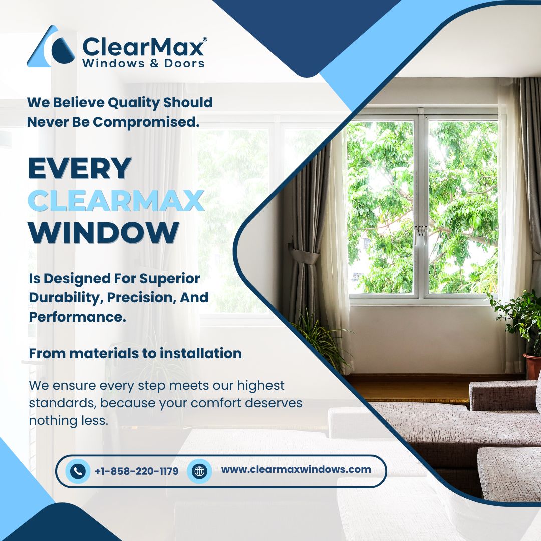 Clear_Max_'s tweet image. Built with precision. Installed with care. Experience lasting quality with ClearMax Windows. Visit clearmaxwindows.com 

#ClearMaxWindows #QualityCraftsmanship #DurableWindows #ExpertInstallation #HomeImprovement #EnergyEfficiency #TrustedBrand #UpgradeWithClearMax