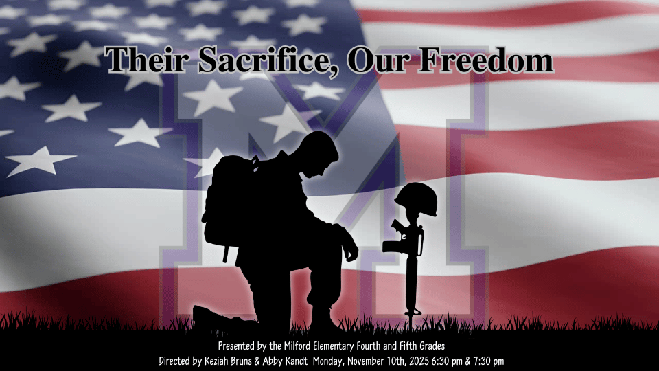 MPSfromthenest's tweet photo. 🎖️ Their Sacrifice, Our Freedom 🎖️
Join us tonight for the Milford Elementary 4th &amp; 5th Grade Veterans Program
🕡 6:30 PM &amp; 7:30 PM
🎬 Directed by: Keziah Bruns &amp; Abby Kandt

📺 Watch live:
🔗 https://t.co/UF1JIPKfQx
or
🔗 https://t.co/rCwmev3IGo https://t.co/6qkAB9EKvI