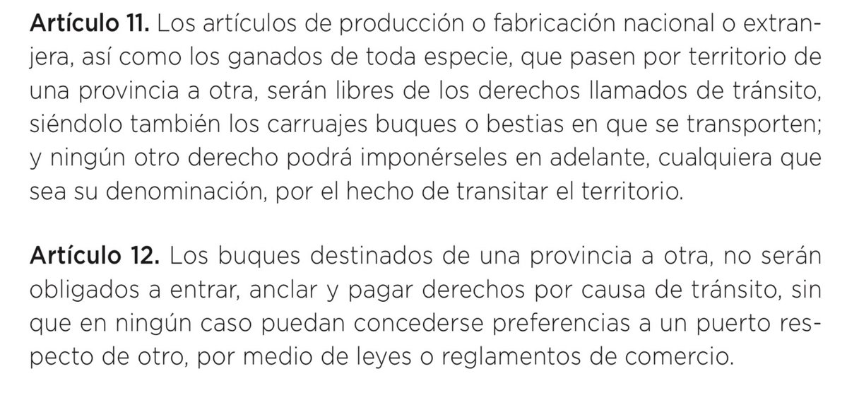 En cualquier lectura de buena fe de los artículos 11 y 12 de la CN, esto es abiertamente inconstitucional