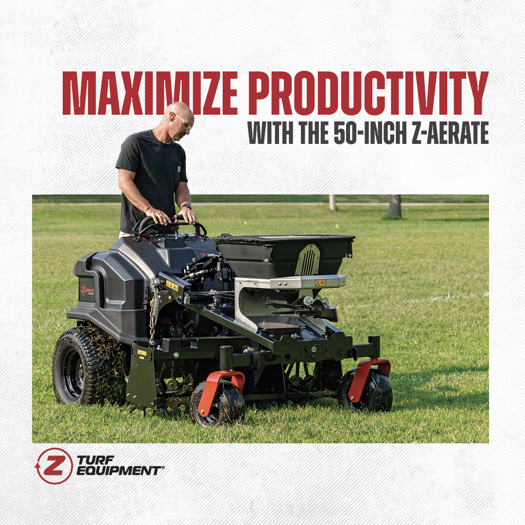 ZTurfEquipment's tweet photo. Make quick work of compacted soil through lawn aeration with the 50-inch Z-Aerate.

Learn more at your local dealer or visit: https://t.co/RLy7yolAy3

#ZTurfEquipment #ZAerate https://t.co/sr4fTvKF9m