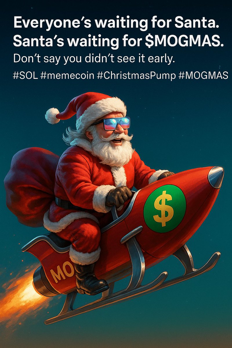 RaduMarianCosm2's tweet photo. Everyone's waiting for Santa. Santa's waiting for $MOGMAS Don't say you didn't see it early #SOL #memecoin

#ChristmasPump #MOGMAS https://t.co/VD2gHaeoFQ
