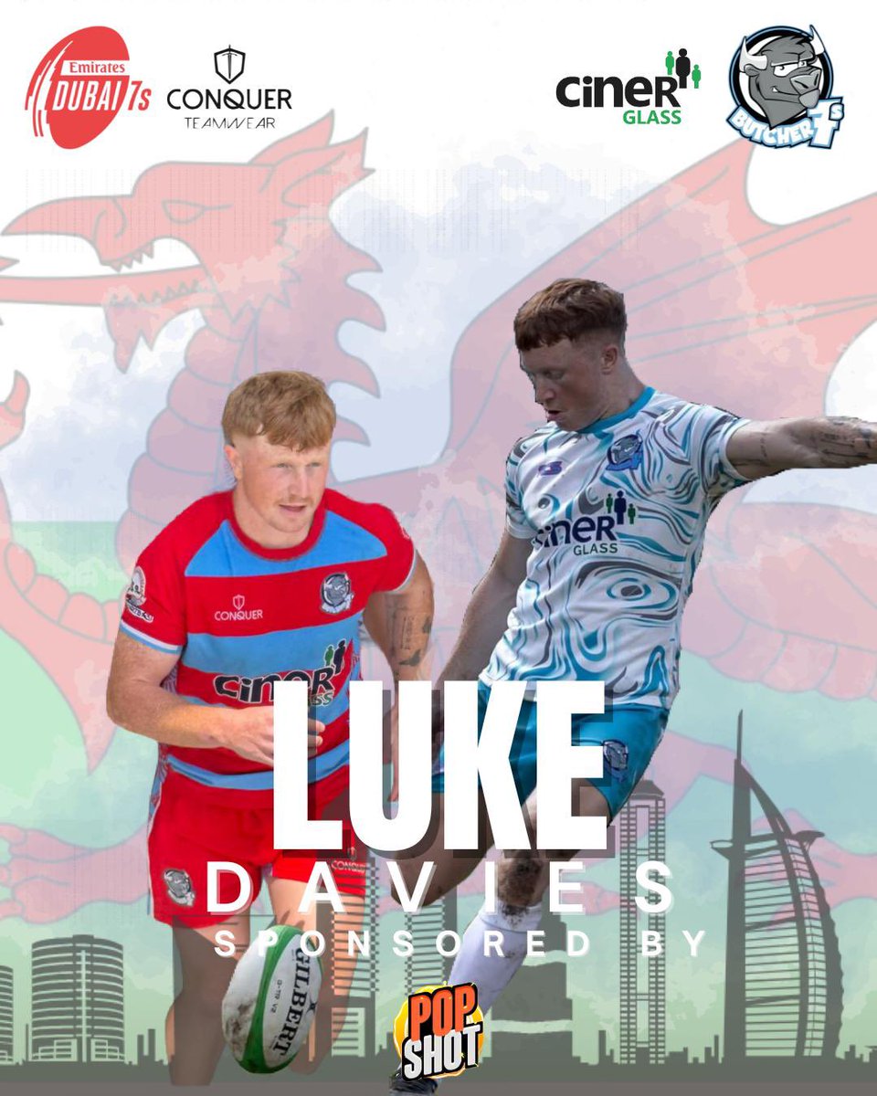 Emirates Dubai 7s squad announcement 📣 

For 5th time touring with the Butchers, <a href="/LukeySD10/">Luke Stanley Davies</a> can’t wait to be playing the best of the best, sight seeing and rooming with his butty Kian Evans 

Sponsor: #popshot