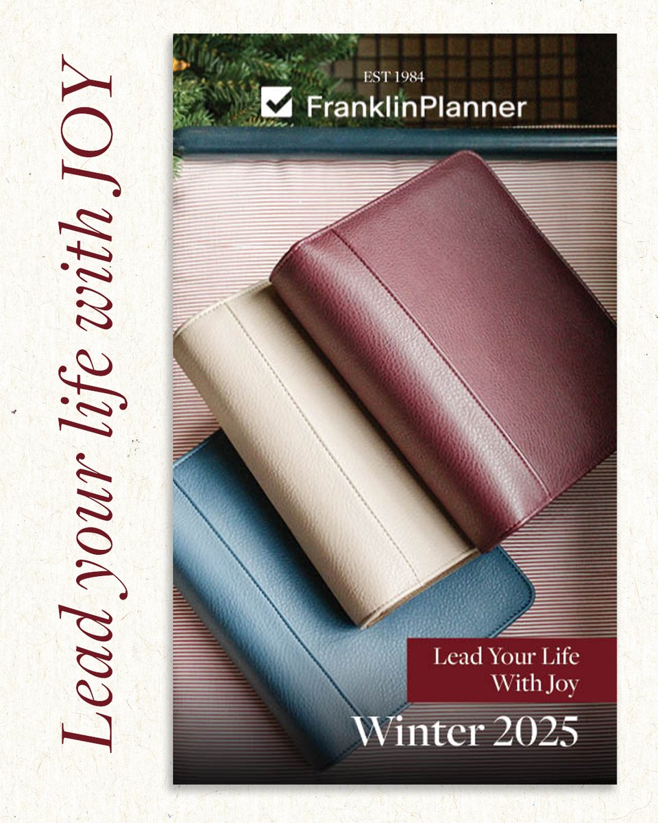 franklinplanner's tweet photo. Our new Winter Catalog has arrived filled with inspiration, meaningful tools and thoughtful ideas to help you lead your life with joy.
#franklinplanner #planner #franklincovey #planneraddict #functionalplanning #plannercommunity #plannerlife #functionalplanner https://t.co/ye8EqCLjzS