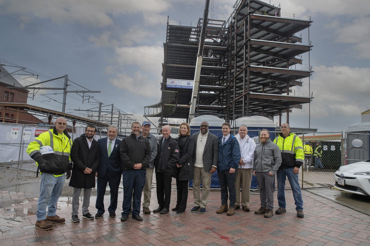 azconstruct's tweet image. Proud to celebrate a major milestone with the National Coast Guard Museum Association, Payette, and our partners — the full structural frame of the National Coast Guard Museum now stands tall in New London! ⚓ Honoring the spirit and legacy of the U.S Coast Guard. #azcorp #NCGMA